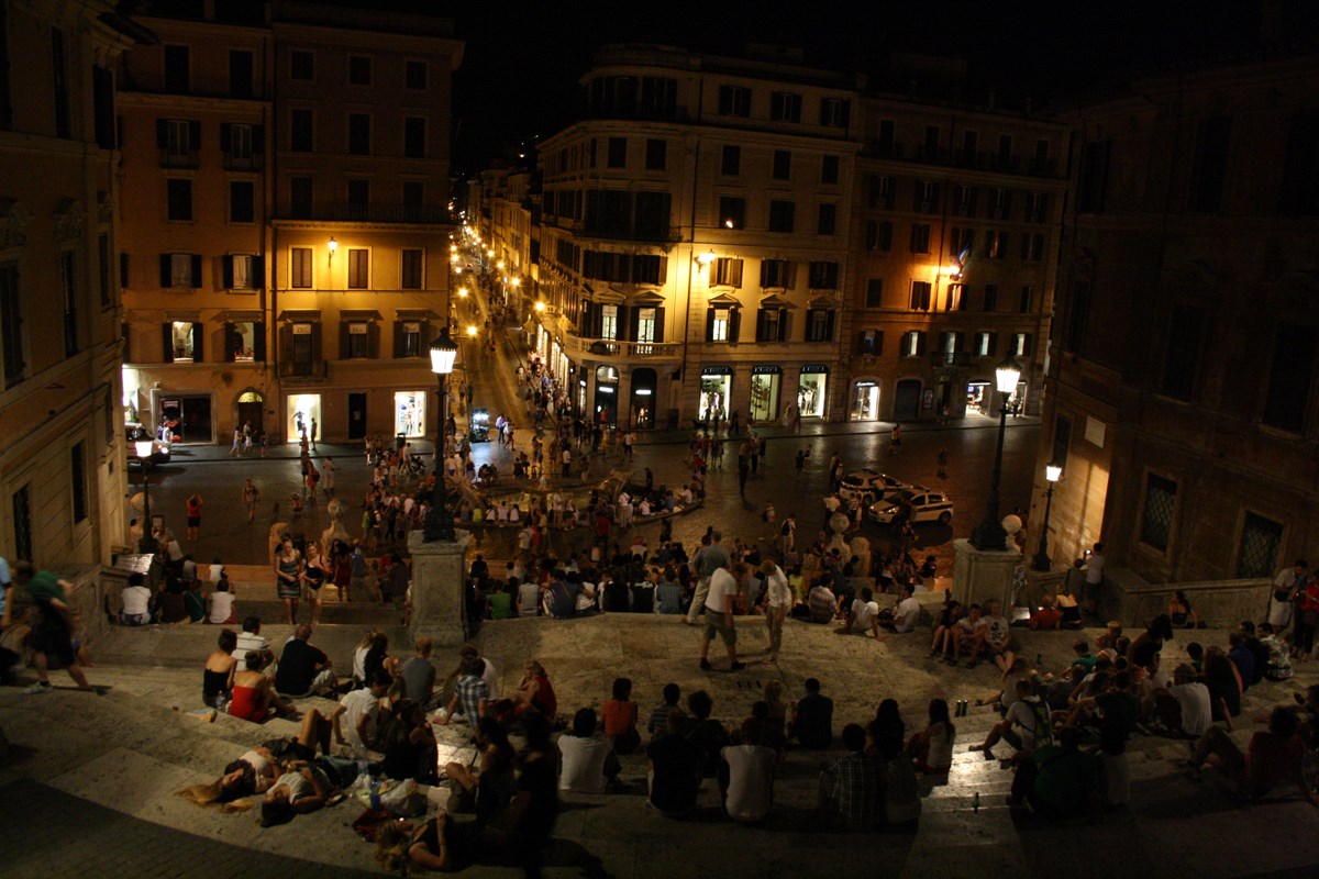 piazza di spagna avond