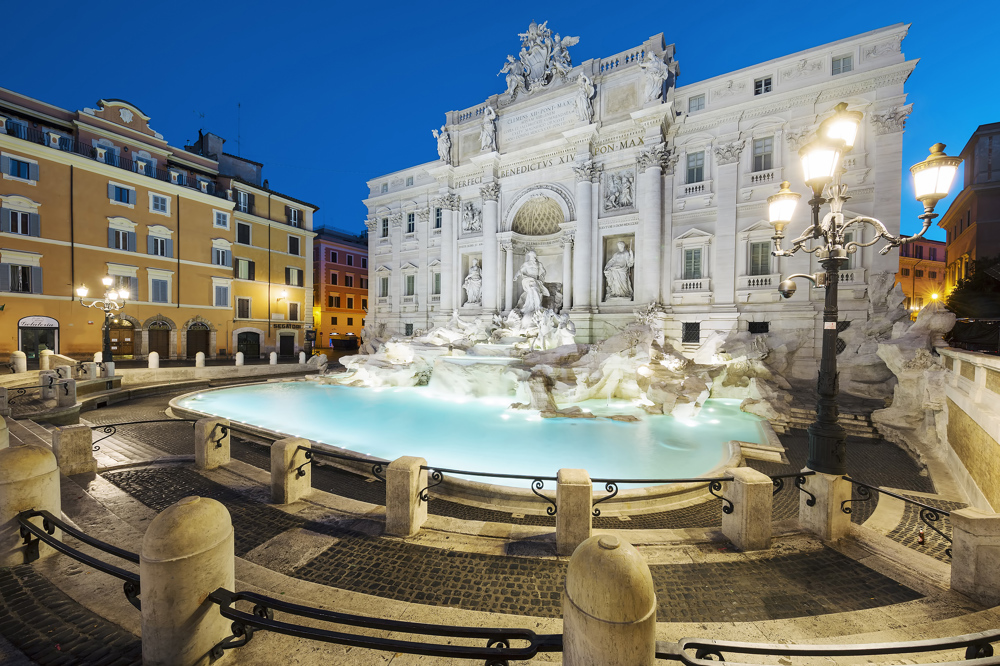 Trevi Fountain By Night