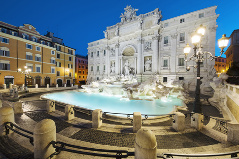 Trevi Fountain By Night